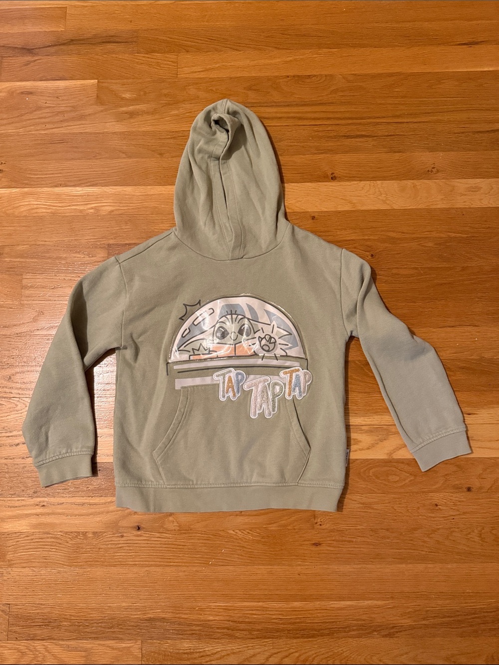 Star Wars Kids Sage Green Graphic Hoodie with 'Tap Tap' Design